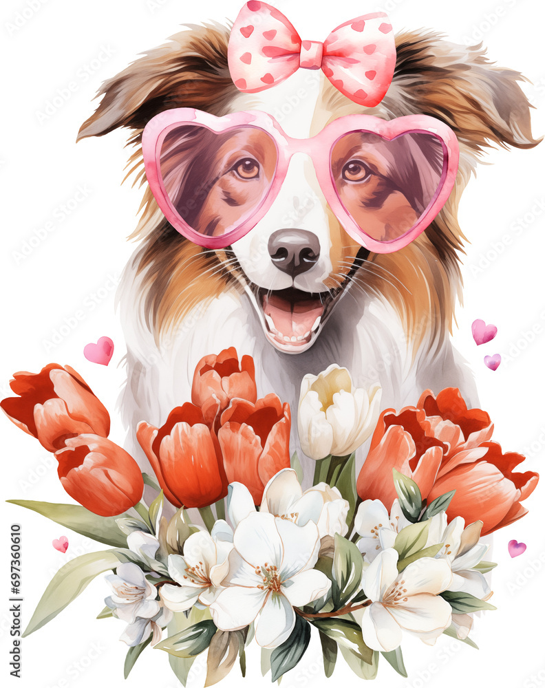 Poster valentine aussie illustration created with generative ai technology