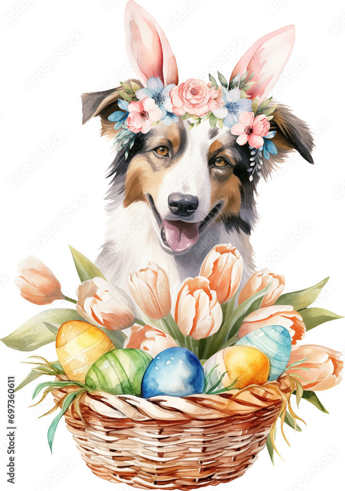 Poster Easter aussie illustration created with Generative AI technology
