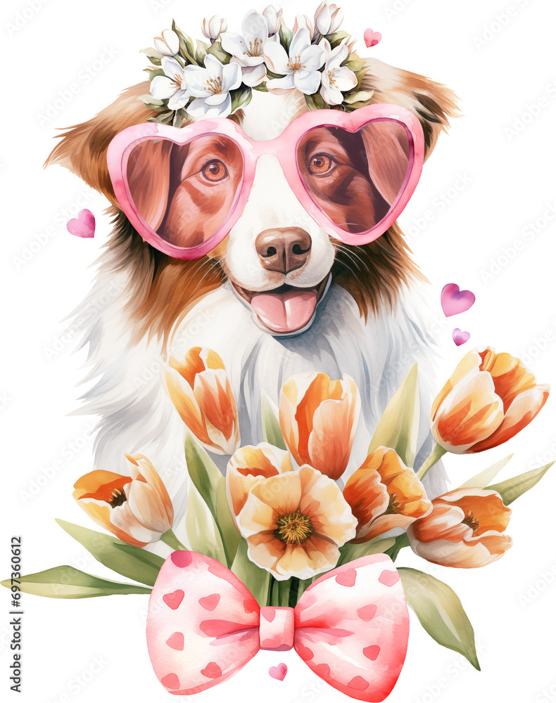 Aufkleber Valentine aussie illustration created with Generative AI technology