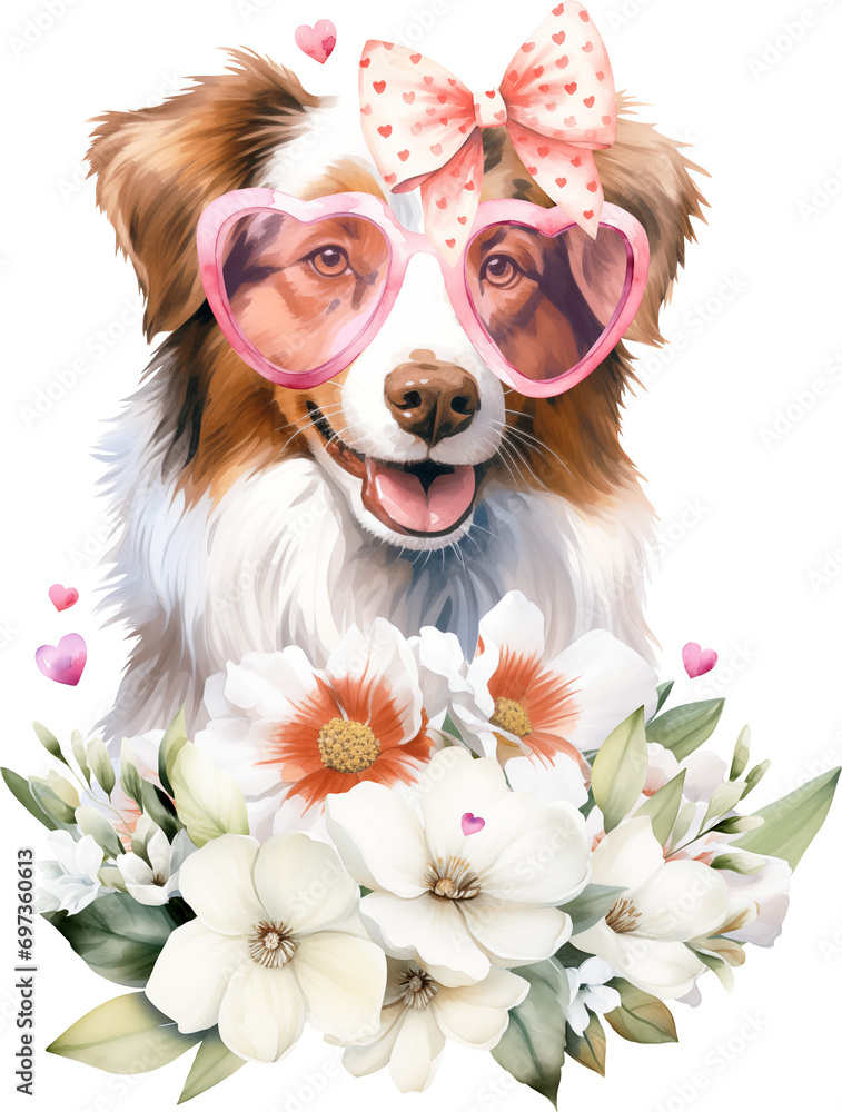 Poster Valentine aussie illustration created with Generative AI technology