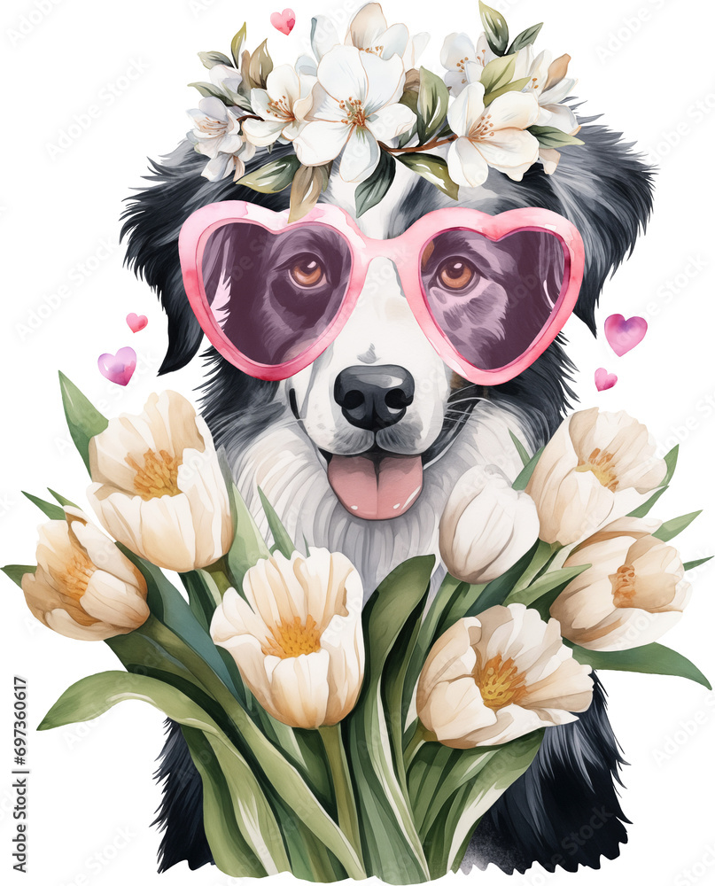 Poster Valentine aussie illustration created with Generative AI technology