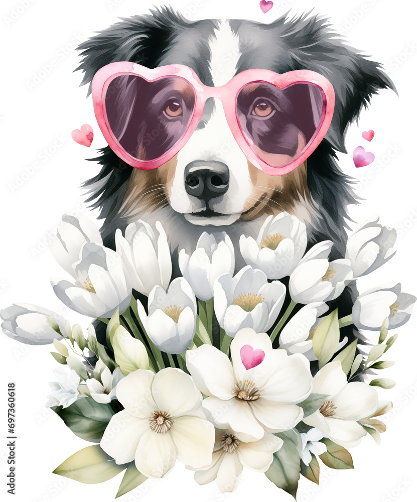 Poster Valentine aussie illustration created with Generative AI technology