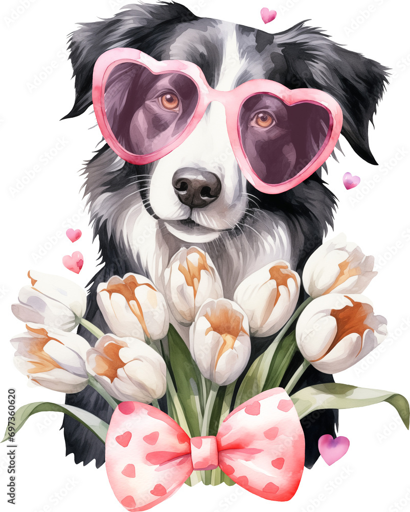 Poster Valentine aussie illustration created with Generative AI technology