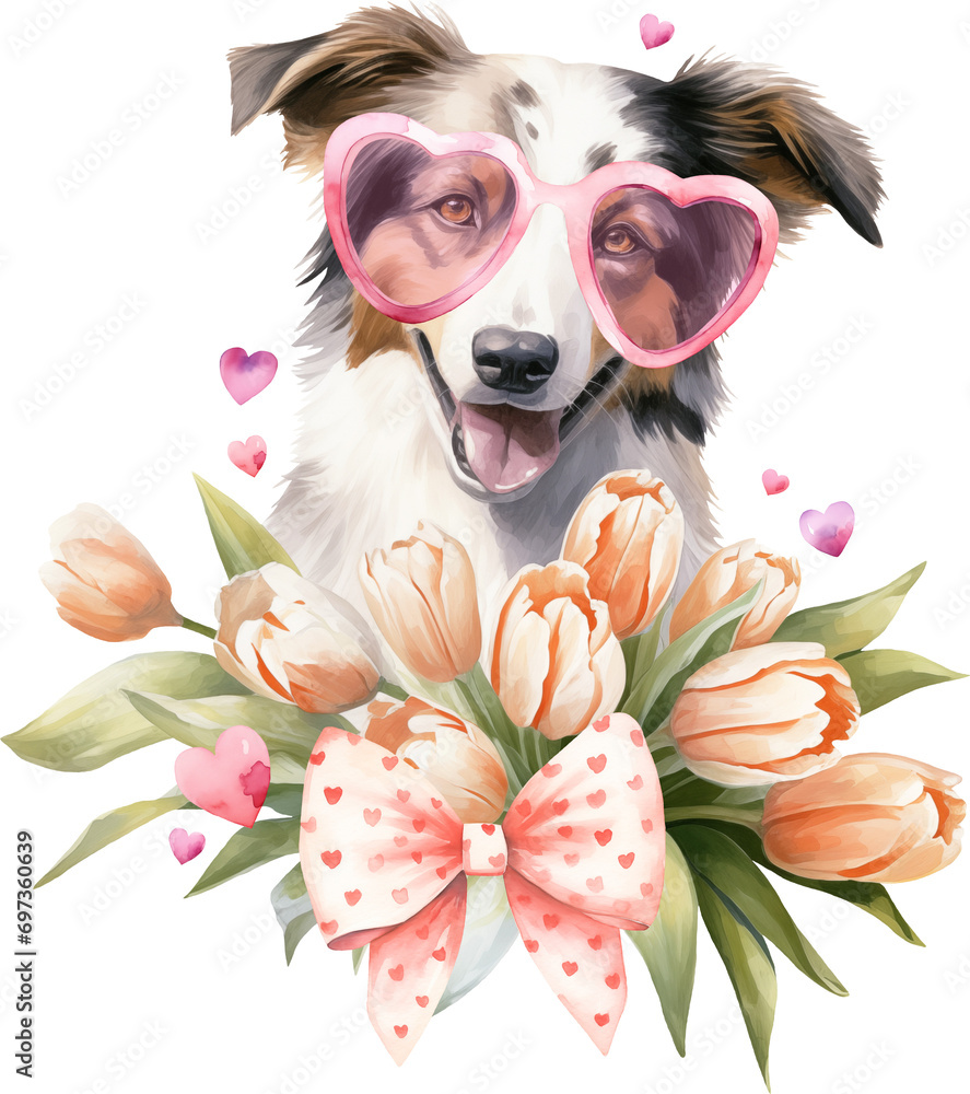 Poster Valentine aussie illustration created with Generative AI technology