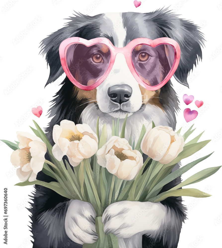 Aufkleber Valentine aussie illustration created with Generative AI technology