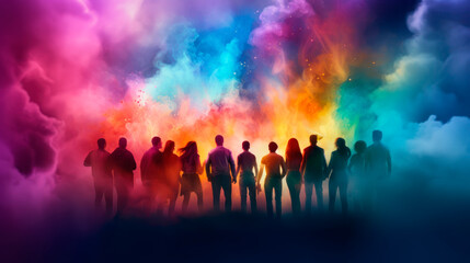 group of people inclusion colorful - obrazy, fototapety, plakaty