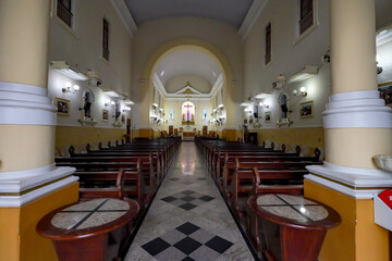 Fototapeta na wymiar Campos dos Goytacazes, RJ, Brazil, 12/21/2023 - Saint Benedict Parish, which was built in 1875 in the center of the city of Campos dos Goytacazes, in the northern part of the state of Rio de Janeiro