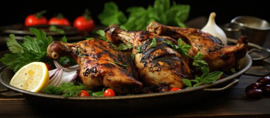 Middle Eastern-style grilled chicken, known as Al Faham or Djaj, cooked with Bezar spices on a charcoal grill or in the oven, is a highly popular recipe in the region.