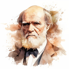 Reconstitution of Charles Darwin’s portrait, ia generated