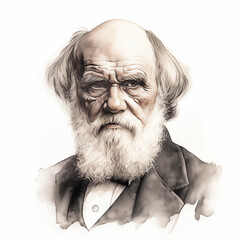 Reconstitution of Charles Darwin’s portrait, ia generated