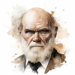 Reconstitution of Charles Darwin’s portrait, ia generated