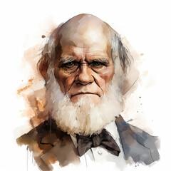 Reconstitution of Charles Darwin’s portrait, ia generated