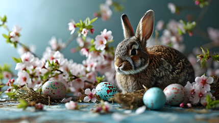 Springtime Pastel Harmony, Easter Bunny