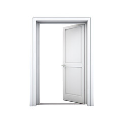 Open door isolated on white background