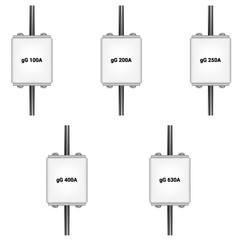 Obraz premium Set of ceramic fuses. Vector graphics
