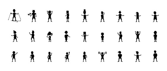 collection of silhouettes concept, editable vector file