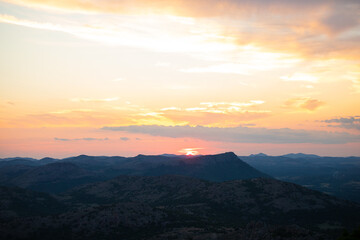 sunset in the mountains