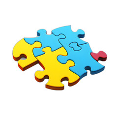 jigsaw puzzle isolated on transparent or white background, png