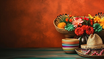 cinco de mayo background with decoration