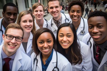 Fototapeta premium Group portrait of a diverse team of healthcare professionals