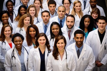 Group portrait of a diverse team of healthcare professionals - obrazy, fototapety, plakaty