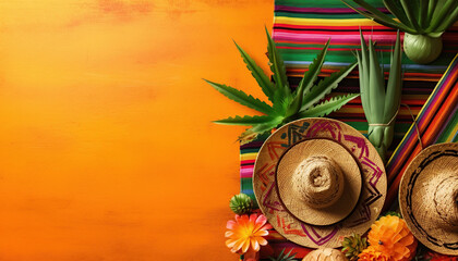 cinco de mayo background with decoration