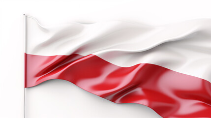 Fototapeta premium Isolated 3D Poland flag on white background with flag frame for text.