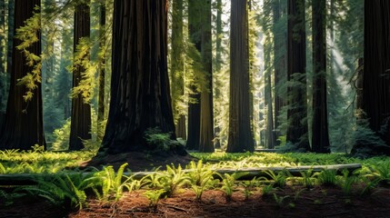 California's avenue of the giants is home to giant redwood trees.