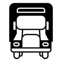 Water Truck solid glyph icon illustration