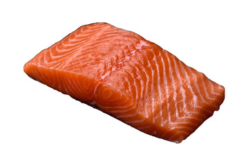 Fresh raw salmon red fish fillet with salt and spices