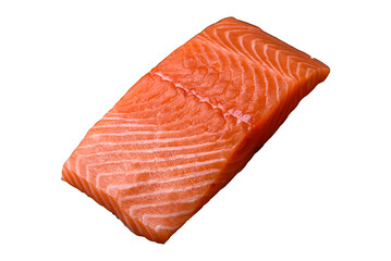 Fresh raw salmon red fish fillet with salt and spices