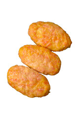 Delicious steam cutlets with carrots, cheese, salt and spices