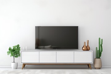 Smart TV on cabinet modern interior