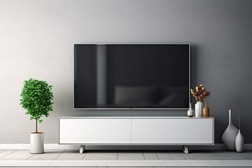 Smart TV on cabinet modern interior