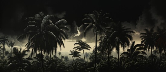 Fototapeta na wymiar Black palmtree