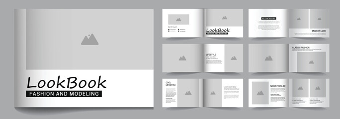 Fototapeta na wymiar Landscape modern look book portfolio template design