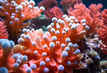 Obraz premium coral underwater in minimal style