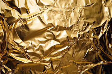 Gold crumpled foil texture