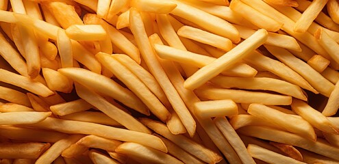 stack of french fries on black background. generative AI
