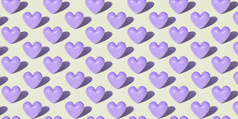 Love 3d heart set, color hearts. Happy Valentines Day - Love you label, 3d love banner. Pattern with heart.