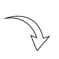 Curve Arrow vector outline Pointing Icons & Symbols. Editable Outline symbol illustration collection.