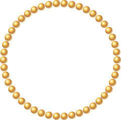 金色のパールの輪のフレームイラスト