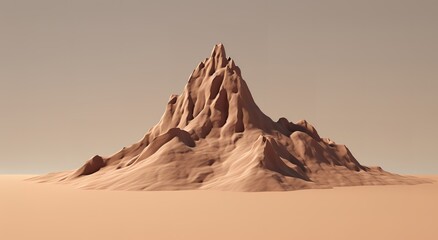 mountain in the middle of a vast desert. generative AI - obrazy, fototapety, plakaty