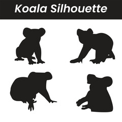 Elevate your designs with captivating vector silhouettes of koala