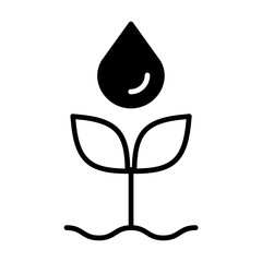 Plant solid glyph icon illustration
