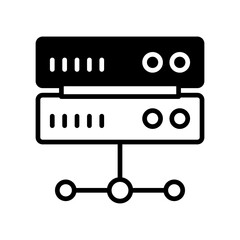 Server solid glyph icon illustration