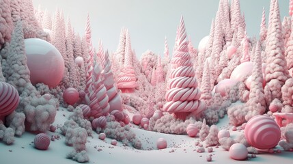 Sweet candy land. Created with Generative AI