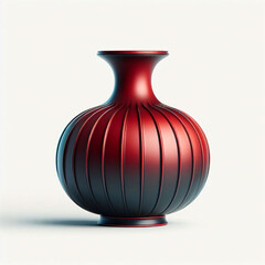 Modern red vase isolated on white. Enhance Your Home with a Shiny Vase and Decorative Pottery.