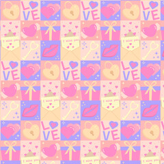 Pattern of squares for Valentine's Day