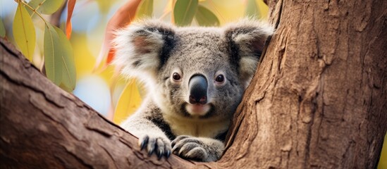 Koala resting in Australian gum tree.